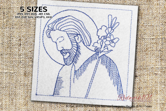 Christ Jesus with Flowers Redwork Review