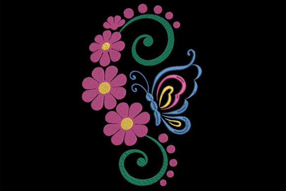 Flowers and Butterfly Embroidery Design Review