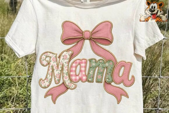 Mama Bow Floral Embroidery Style PNG Review