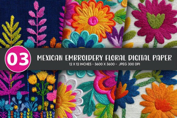 Mexican Embroidery Floral Digital Paper Review