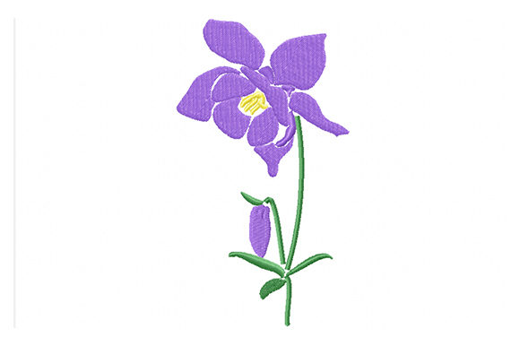 Purple Сolumbine Flowers Embroidery Review