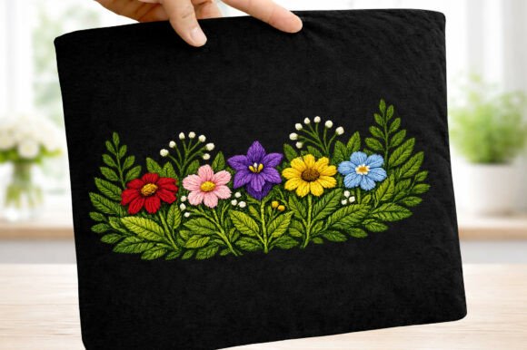 Realistic Stitched Embroidery Floral Png Review