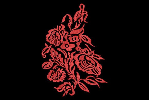 Red Floral Lace Embroidery Review