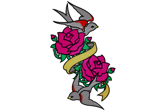 Roses and Swallow Embroidery Review